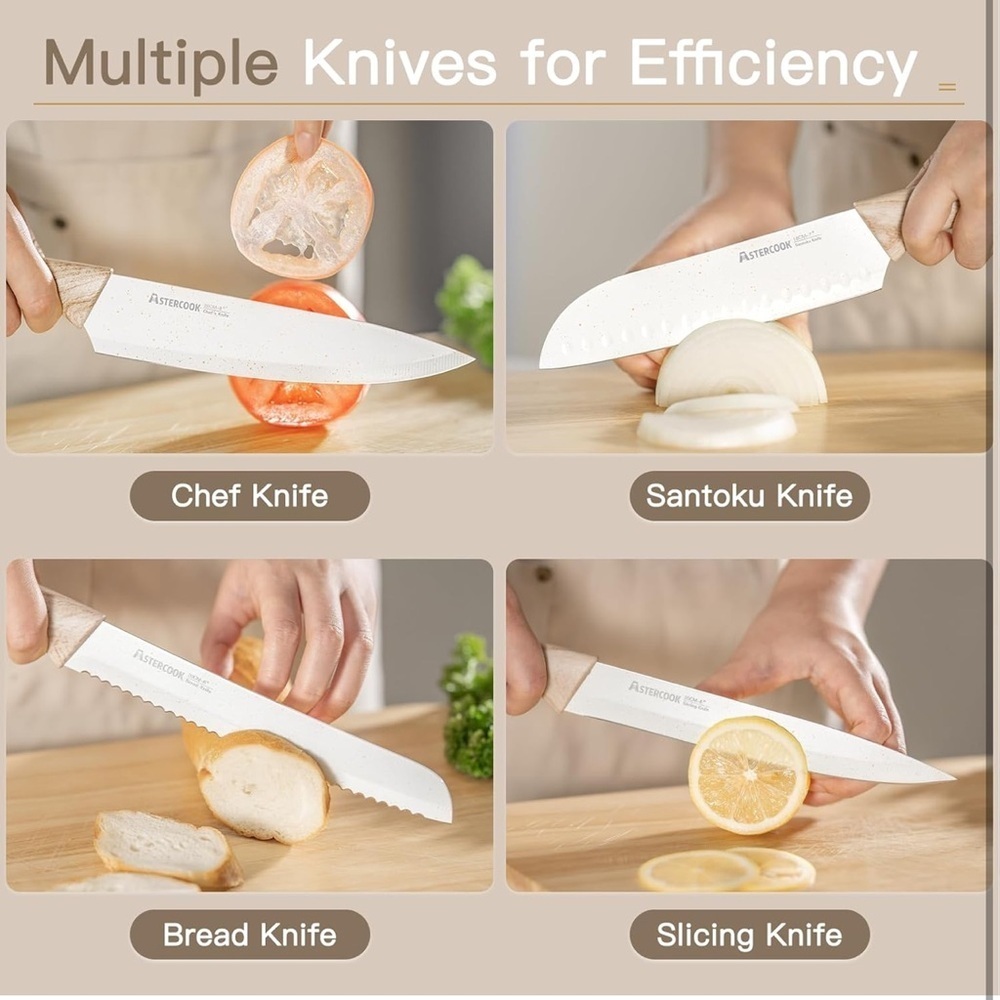 Astercook Knife Set 13 Piece Kitchen Knives Set, Ceramic Coating Stainle…​​ - Picture 7 of 7